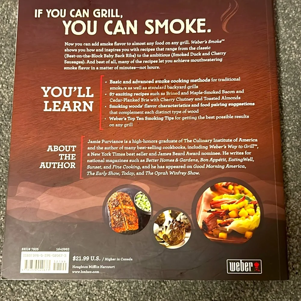 Grilling book:  Weber’s Smoke, A guide to smoke cooking for everyone & any grill